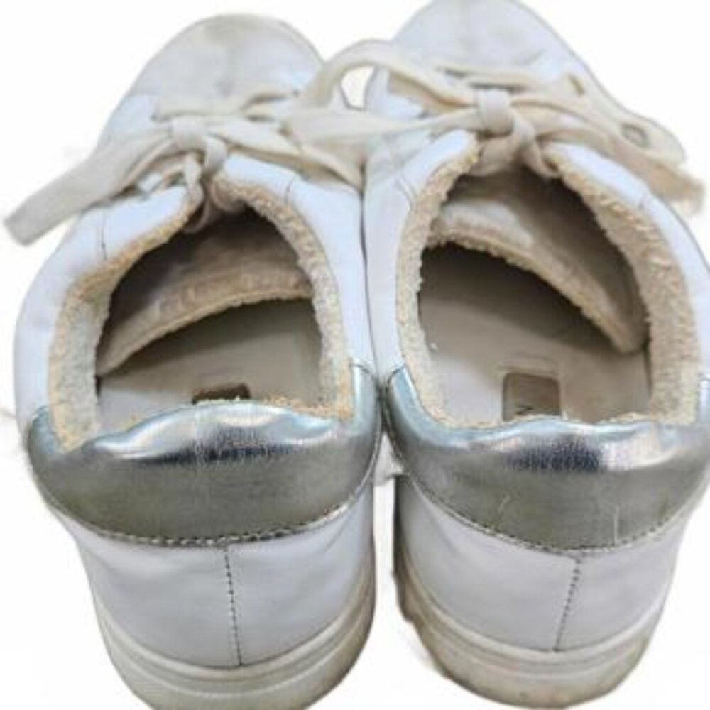 Steve Madden Women's White Casual Sneakers with Silver Heel Accent Size 9M - Picture 3 of 7